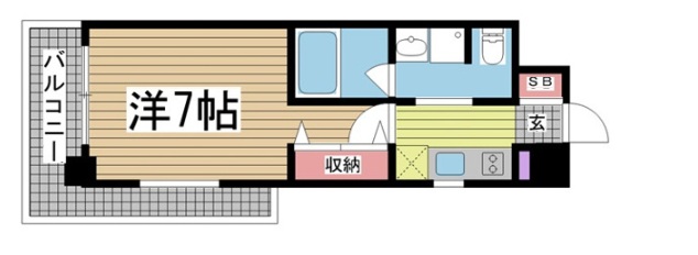 神戸市兵庫区七宮町(JR東海道本線(近畿)神戸)のマンション賃貸物件 間取画像