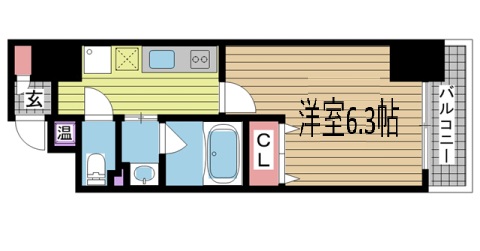 神戸市中央区相生町(JR東海道本線(近畿)神戸)のマンション賃貸物件 間取画像