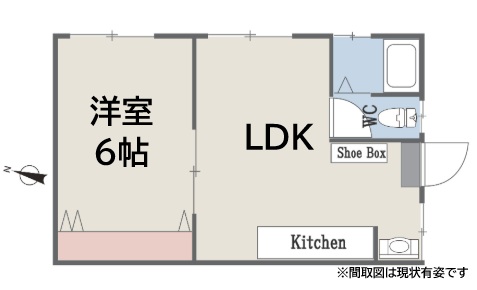 神戸市中央区二宮町(JR東海道本線(近畿)三ノ宮)のマンション賃貸物件 間取画像