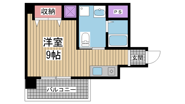 神戸市中央区楠町(JR東海道本線(近畿)神戸)のマンション賃貸物件 間取画像