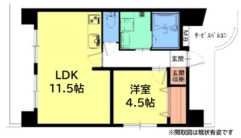 神戸市中央区相生町(JR東海道本線(近畿)神戸)のマンション賃貸物件 間取画像