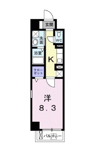 西宮市門前町(阪急今津線門戸厄神)のマンション賃貸物件 間取画像
