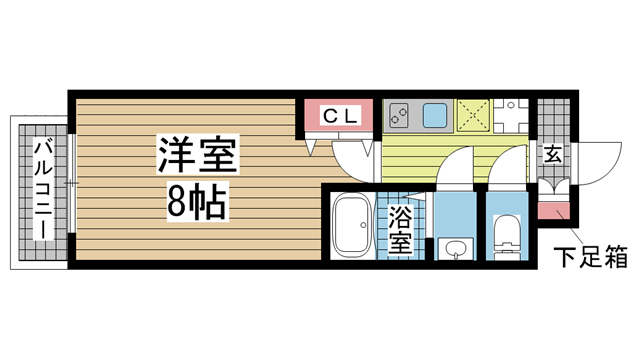 神戸市兵庫区西出町(JR東海道本線(近畿)神戸)のマンション賃貸物件 間取画像
