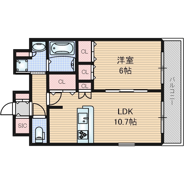 神戸市中央区琴ノ緒町(JR東海道本線(近畿)三ノ宮)のマンション賃貸物件 間取画像