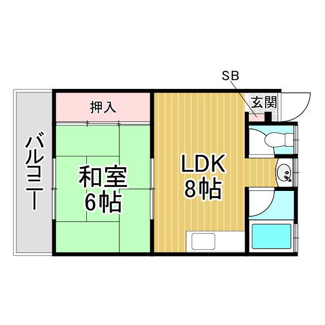神戸市長田区池田上町(山陽電鉄線西代)のアパート賃貸物件 間取画像