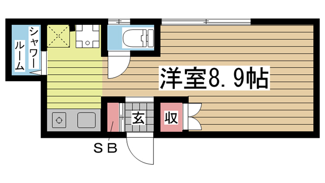神戸市中央区東川崎町(JR東海道本線(近畿)神戸)のマンション賃貸物件 間取画像