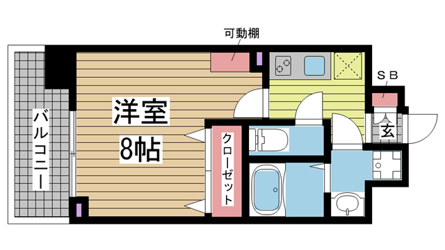 神戸市中央区生田町(神戸市営地下鉄線新神戸)のマンション賃貸物件 間取画像