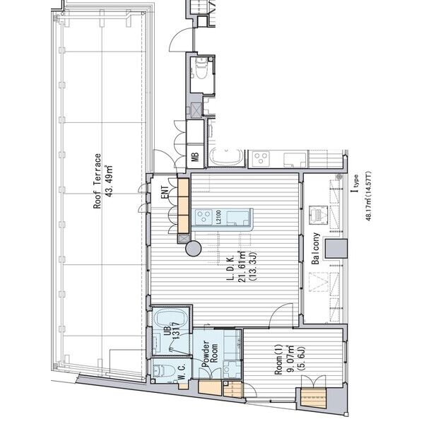西宮市神楽町(JR東海道本線(近畿)さくら夙川)のマンション賃貸物件 間取画像