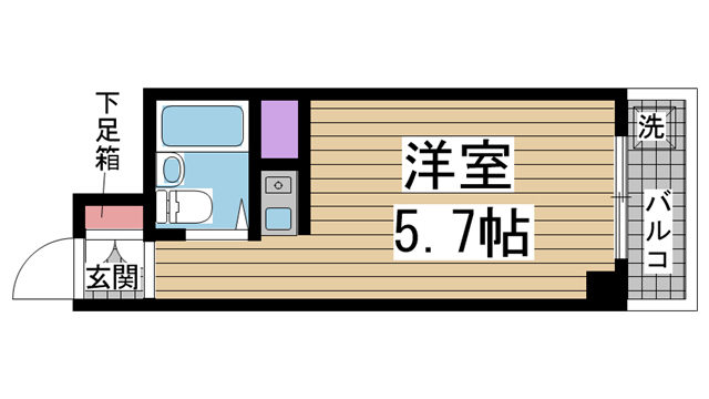 神戸市中央区北長狭通(JR東海道本線(近畿)元町)のマンション賃貸物件 間取画像