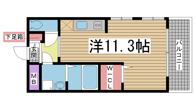 神戸市中央区雲井通(JR東海道本線(近畿)三ノ宮)のマンション賃貸物件 間取画像