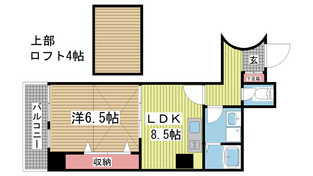 神戸市中央区生田町(JR東海道本線(近畿)三ノ宮)のマンション賃貸物件 間取画像