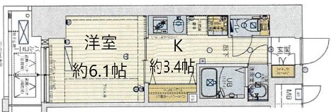 神戸市中央区大日通(阪急神戸線春日野道)のマンション賃貸物件 間取画像