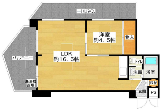 神戸市中央区若菜通(阪急神戸線春日野道)のマンション賃貸物件 間取画像