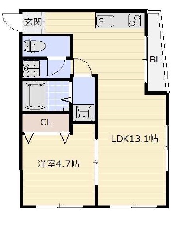 神戸市東灘区御影(阪急神戸線御影)のアパート賃貸物件 間取画像