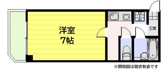 神戸市兵庫区福原町(JR東海道本線(近畿)神戸)のマンション賃貸物件 間取画像