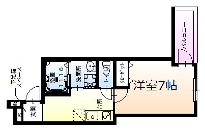 神戸市灘区大石南町(阪神本線大石)のアパート賃貸物件 間取画像