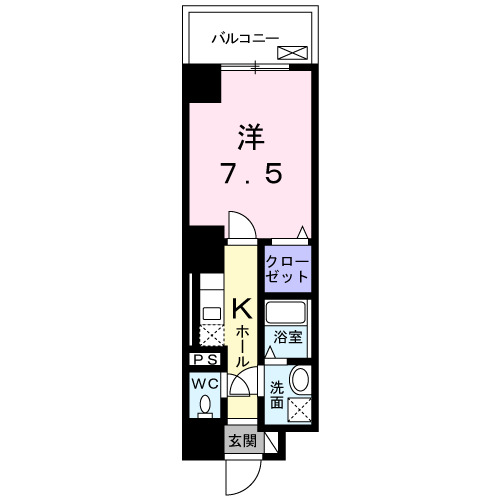 神戸市中央区元町通(JR東海道本線(近畿)元町)のマンション賃貸物件 間取画像