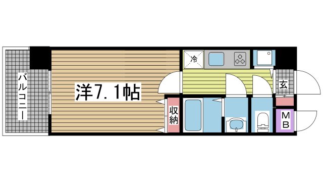神戸市中央区二宮町(JR東海道本線(近畿)三ノ宮)のマンション賃貸物件 間取画像