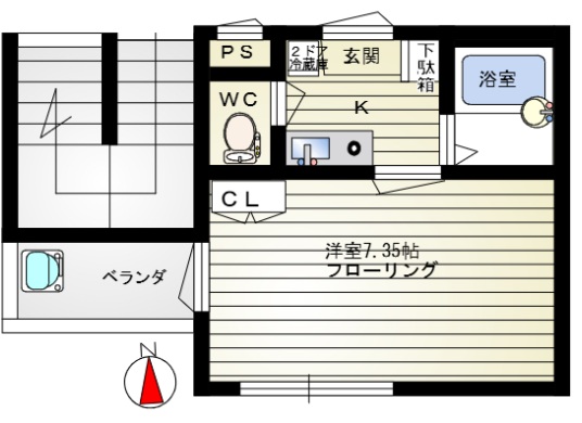 神戸市東灘区本庄町(JR東海道本線(近畿)甲南山手)のマンション賃貸物件 間取画像