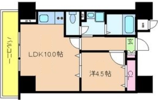 神戸市東灘区住吉南町(阪神本線住吉)のマンション賃貸物件 間取画像