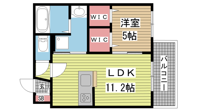 神戸市東灘区森北町(JR東海道本線(近畿)甲南山手)のアパート賃貸物件 間取画像