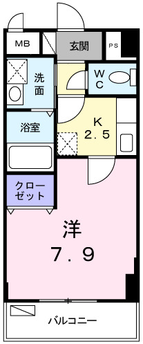 明石市人丸町(JR山陽本線明石)のマンション賃貸物件 間取画像