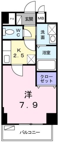 明石市人丸町(JR山陽本線明石)のマンション賃貸物件 間取画像