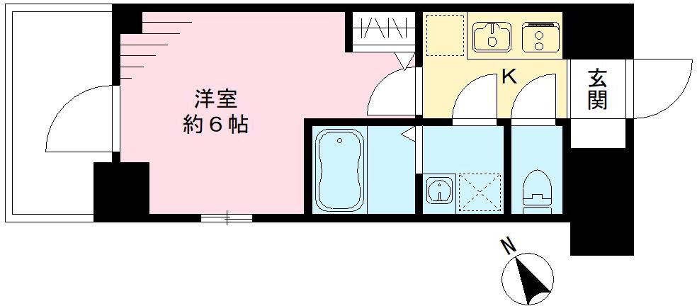 神戸市兵庫区永沢町(神戸高速線新開地)のマンション賃貸物件 間取画像