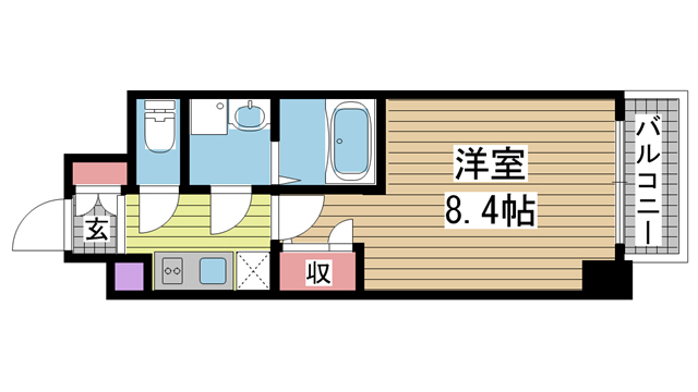 神戸市中央区旭通(JR東海道本線(近畿)三ノ宮)のマンション賃貸物件 間取画像