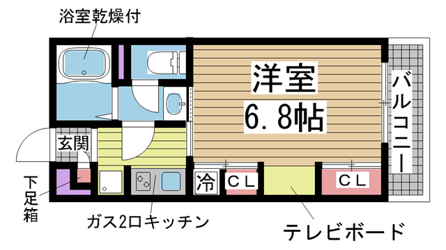 神戸市灘区篠原中町(阪急神戸線六甲)のアパート賃貸物件 間取画像