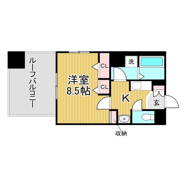 神戸市中央区橘通(JR東海道本線(近畿)神戸)のマンション賃貸物件 間取画像