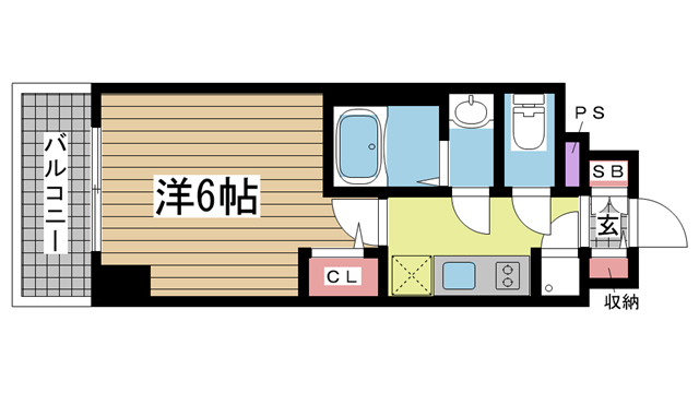 神戸市兵庫区東出町(JR東海道本線(近畿)神戸)のマンション賃貸物件 間取画像