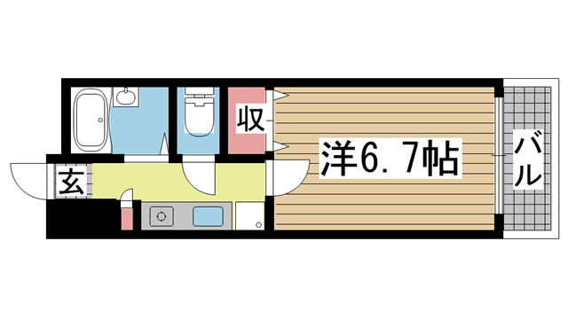 神戸市中央区旭通(JR東海道本線(近畿)三ノ宮)のマンション賃貸物件 間取画像