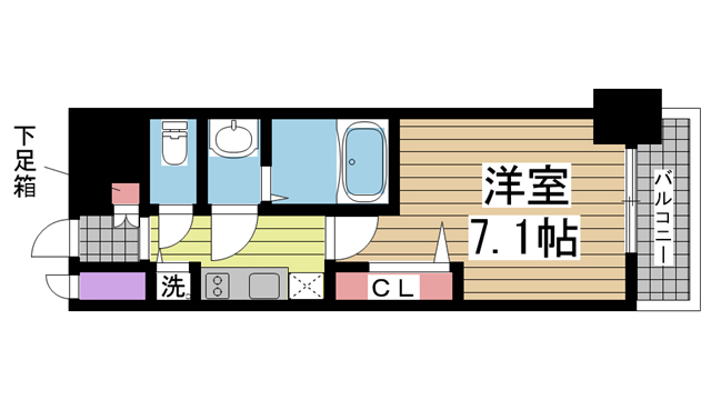 神戸市中央区御幸通(JR東海道本線(近畿)三ノ宮)のマンション賃貸物件 間取画像