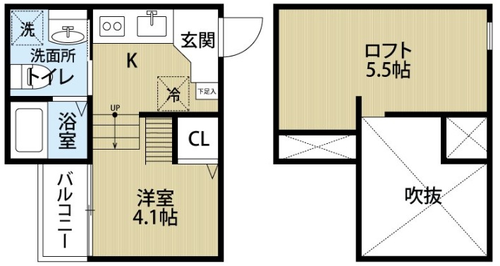 神戸市兵庫区西出町(JR東海道本線(近畿)神戸)のアパート賃貸物件 間取画像