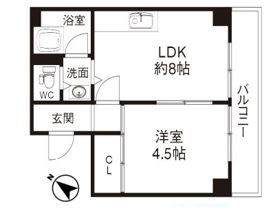 神戸市灘区城内通(阪急神戸線王子公園)のマンション賃貸物件 間取画像