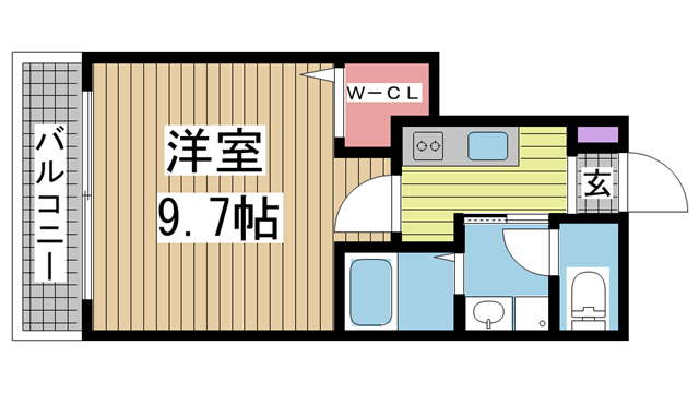 神戸市長田区二葉町(神戸市営地下鉄海岸線駒ヶ林)のマンション賃貸物件 間取画像