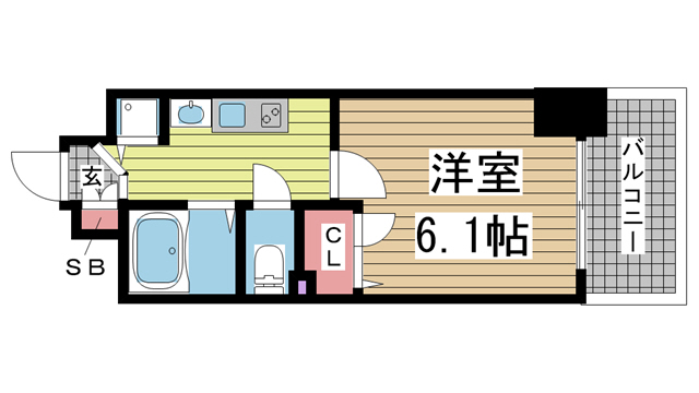 神戸市兵庫区中道通(神戸高速線新開地)のマンション賃貸物件 間取画像