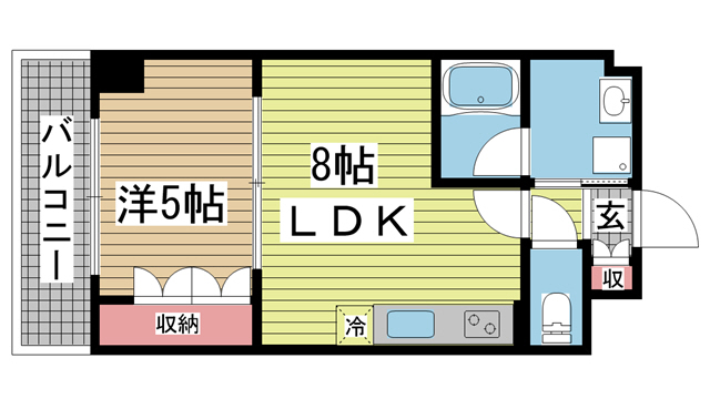 神戸市中央区下山手通(JR東海道本線(近畿)元町)のマンション賃貸物件 間取画像
