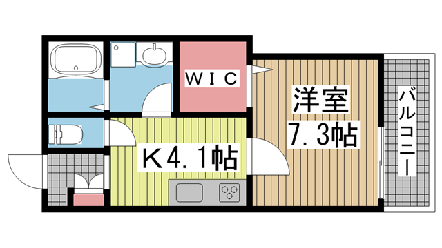 神戸市中央区下山手通(JR東海道本線(近畿)三ノ宮)のマンション賃貸物件 間取画像