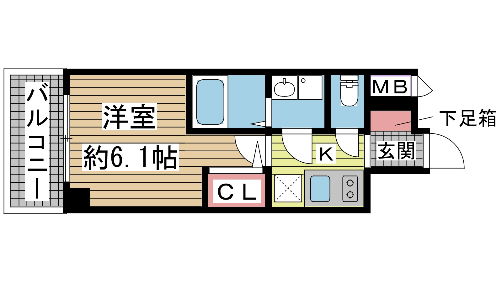 神戸市中央区楠町(神戸市営地下鉄線大倉山)のマンション賃貸物件 間取画像