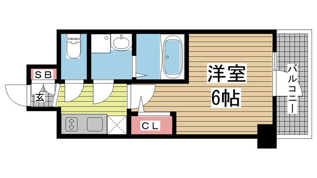 神戸市兵庫区西上橘通(JR東海道本線(近畿)神戸)のマンション賃貸物件 間取画像