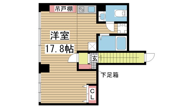神戸市中央区上筒井通(JR東海道本線(近畿)灘)のマンション賃貸物件 間取画像