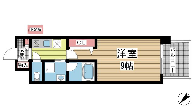 神戸市中央区磯上通(JR東海道本線(近畿)三ノ宮)のマンション賃貸物件 間取画像