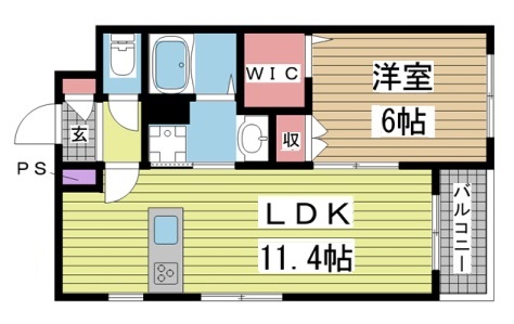 神戸市東灘区田中町(JR東海道本線(近畿)摂津本山)のマンション賃貸物件 間取画像