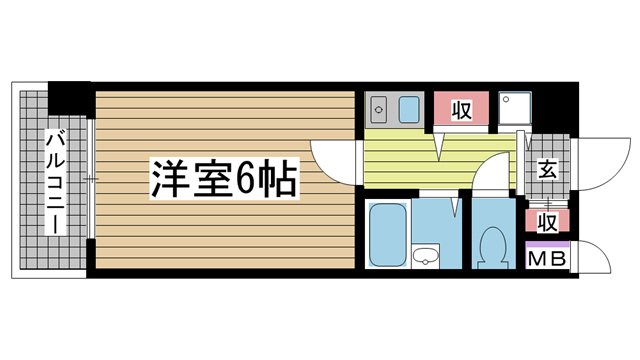 神戸市中央区二宮町(JR東海道本線(近畿)三ノ宮)のマンション賃貸物件 間取画像