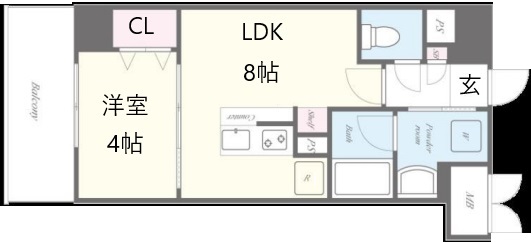 神戸市兵庫区下沢通(神戸市営地下鉄線湊川公園)のマンション賃貸物件 間取画像