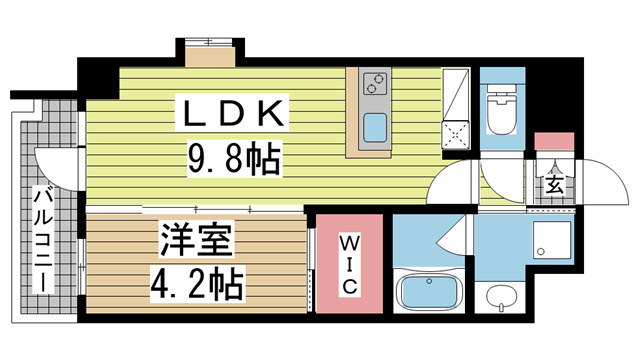 神戸市中央区磯辺通(JR東海道本線(近畿)三ノ宮)のマンション賃貸物件 間取画像