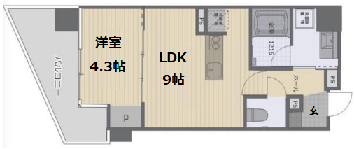 神戸市中央区下山手通(JR東海道本線(近畿)元町)のマンション賃貸物件 間取画像