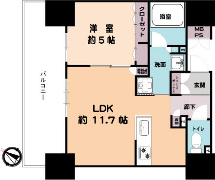 神戸市中央区中山手通(阪急神戸線神戸三宮)のマンション賃貸物件 間取画像